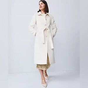 NWT Ann Taylor Belted Notch Collar Coat